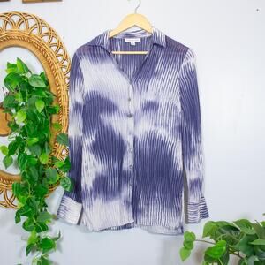 VTG Coldwater Creek Tie Dye Crinkle Shirt Boho Button Up Tunic | Soft Summer